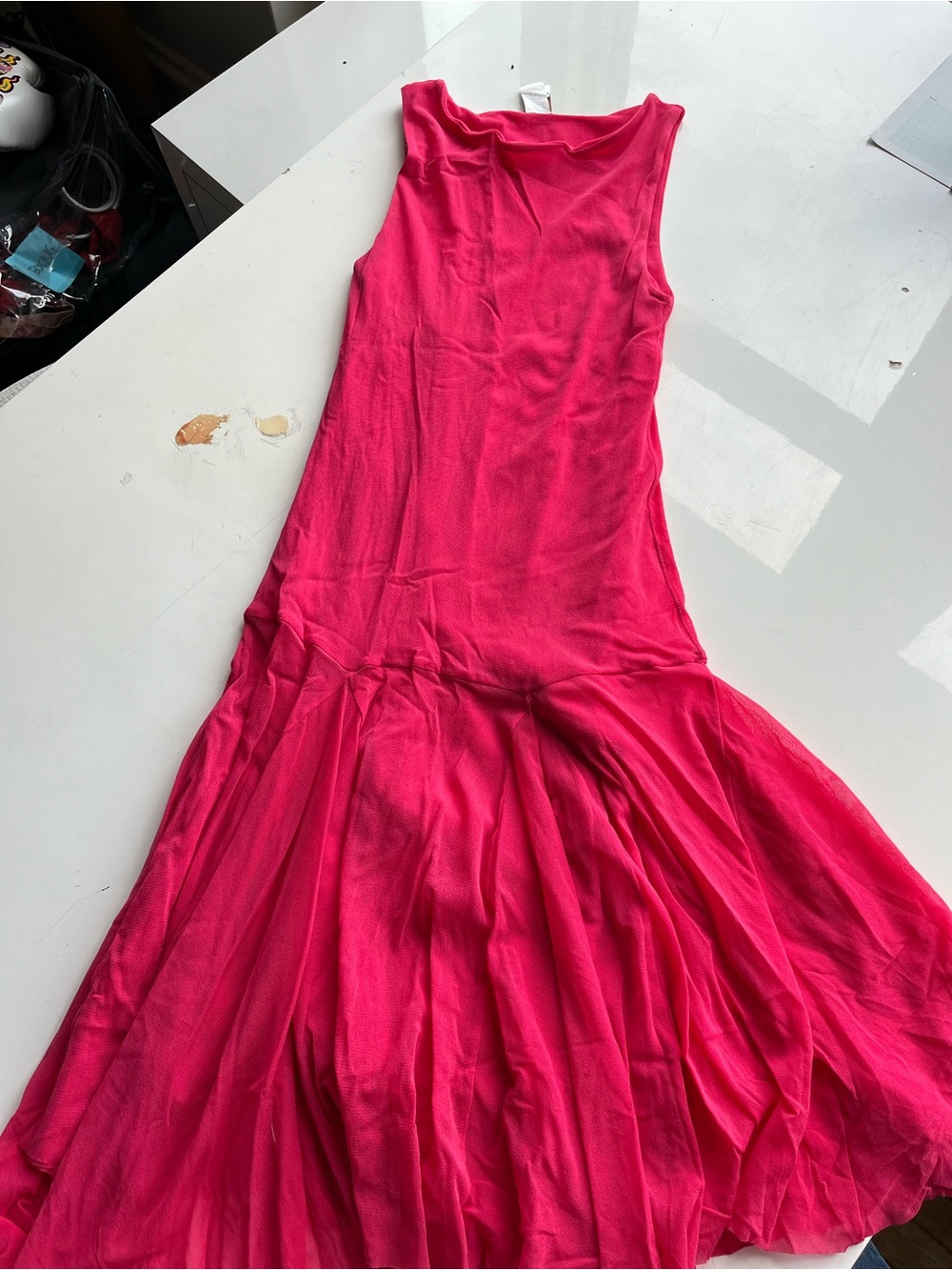 Jean Paul Gaultier Fuchsia Pink Sleeveless Flared Dress